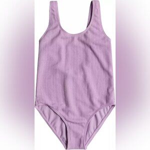 Roxy Girls' Aruba One-Piece Swimsuit, lilac, size 10–NWT